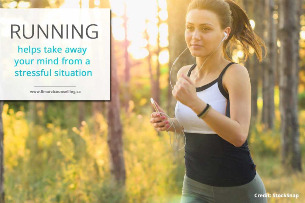 Running helps take away your mind from a stressful situation