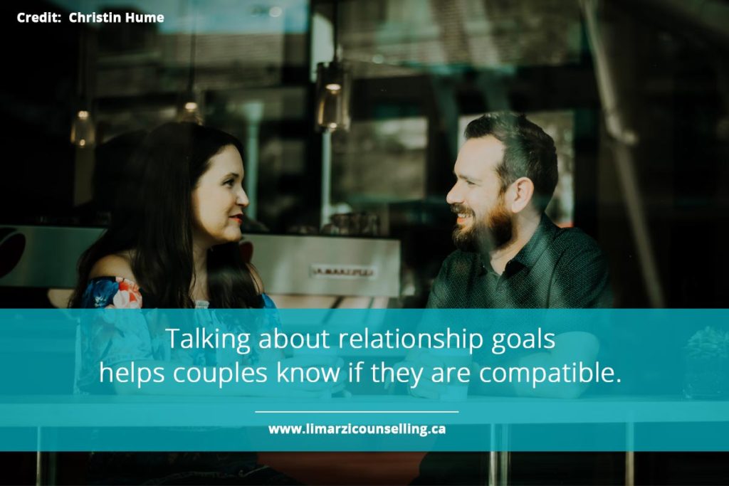 Talking about relationship goals helps couples know if they are compatible.